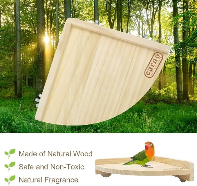 Litewoo Bird Perch Corner Platform Stand Shelf for Birds Budgie Parakeet Cockatiel Conure Cockatoo（Platform）