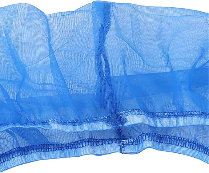 Bird Cage Seed Catcher, Stretchy Form Fitting Mesh Skirt Cover for Parrot Enclosures, Light and Breathable Fabric, Prevent Scatter and Mess,66 * 28Cm Blue