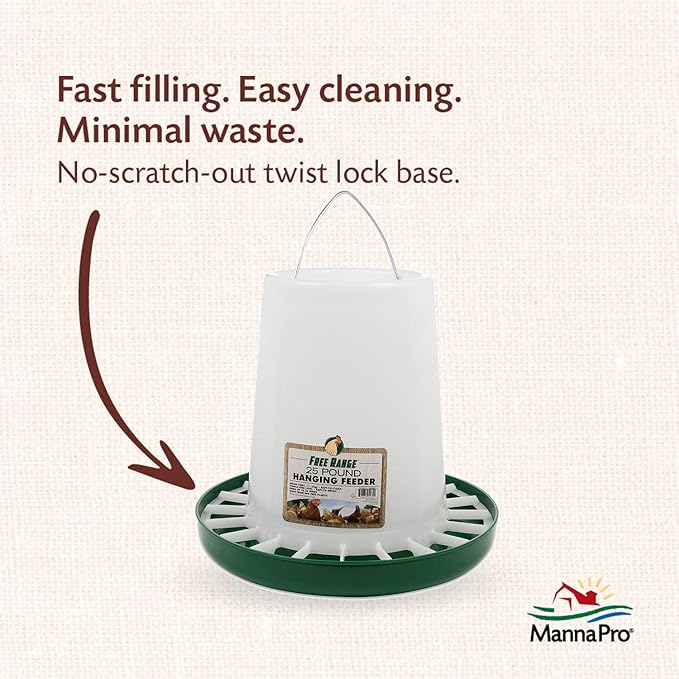 Harris Farms Plastic Hanging Poultry Feeder, 25 Pound, Model:1000294