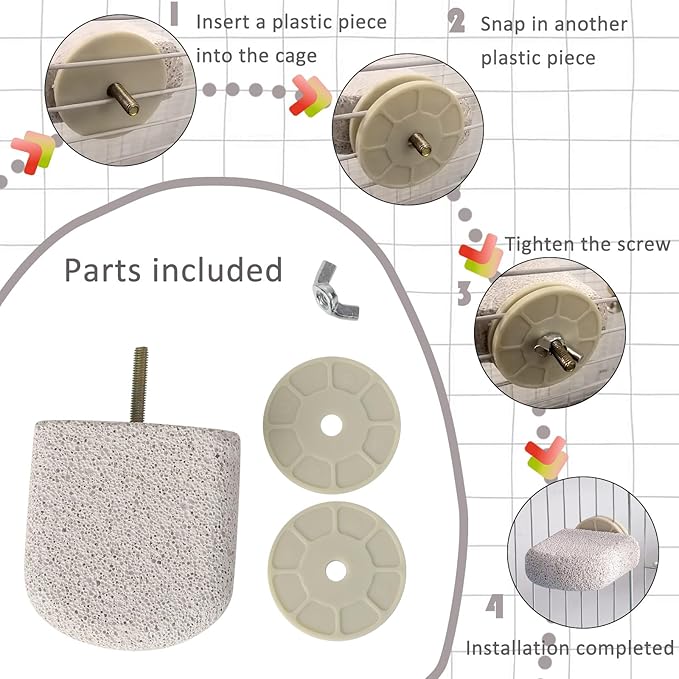 4pcs Bird Perch Stands Foot Claws Trimmer Beak Grinding Stone Parrot Climbing Chewing Toys Cage Accessories for Small Medium Birds Budgies Lovebird Conure (Small)