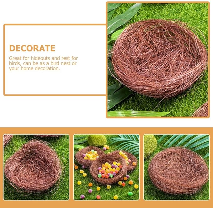 Veemoon 16 Pcs Mini Bird Nests,4. 72 Inch Artificial Bird Nests for Crafts Landscape Ornaments for Home Patio Garden Yard Wedding Holiday Easter Decoration