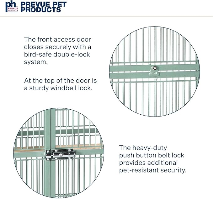 Prevue Hendryx Pet Products Wrought Iron Select Bird Cage 3153SAGE, Sage Green, 30-Inch by 22-Inch by 63-Inch