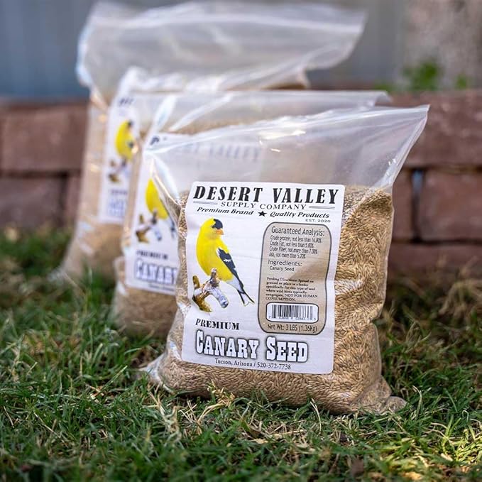 Desert Valley Canary Seed, All Natural, Non-GMO Premium Wild Bird Food for Canaries, Finch, Song Birds, Dove and More (5 Pounds)