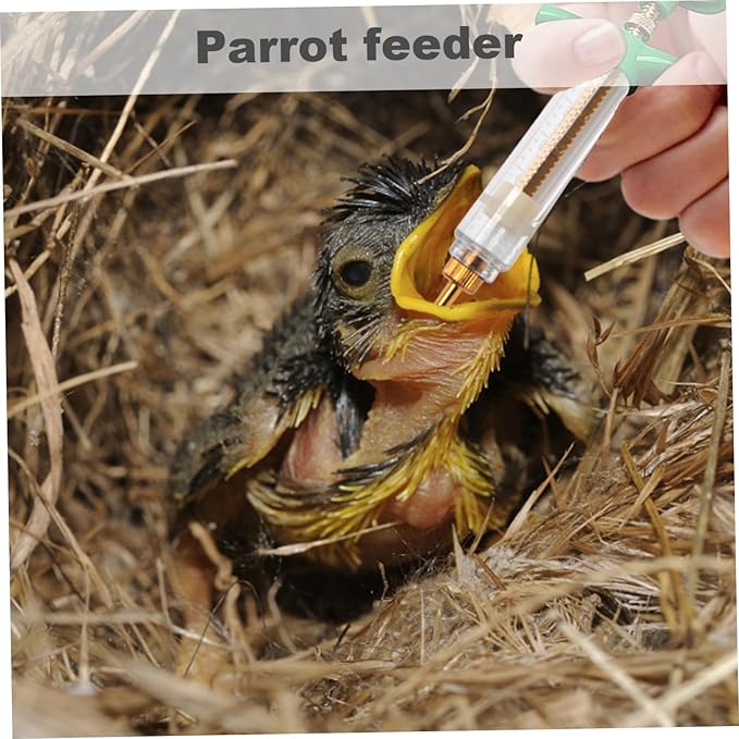 Baby Bird Feeding Kit with Syringe & Spoons, 6PCS 20ml Hand Feeding Device for Sick Parrots & Birds
