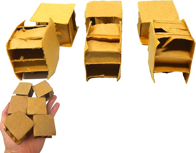 Bonka Bird Toys 2531 Cardboard 1.25" Cubes, Parrot Foot Talon Chew Part Cage Toy, Conure, African Grey, and Similar Sized Birds