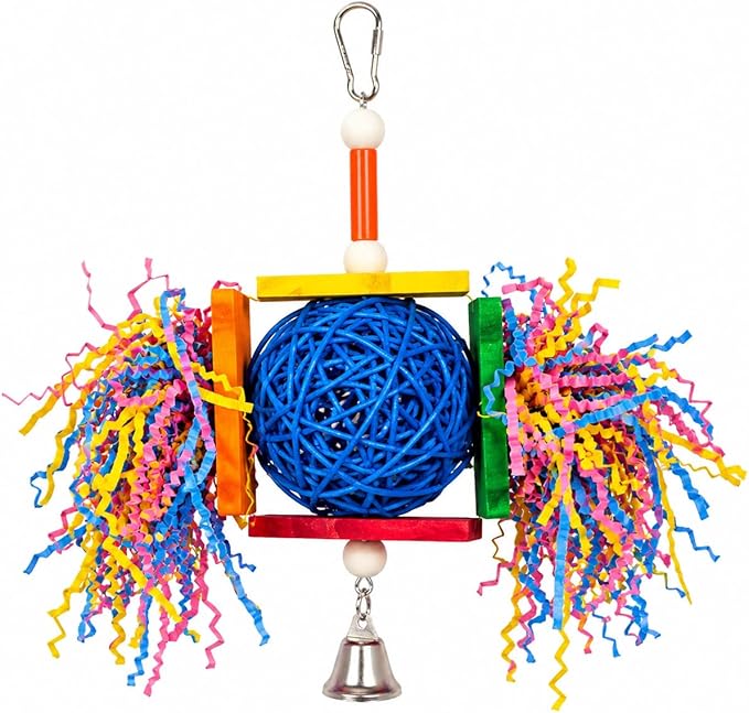 Bonka Bird Toys 1839 Foraging Star 7" High by 8" Wide, Medium Parrot Chew Shred Forage Cage Toy, Conure, Pionus, Quaker, and Similar Birds