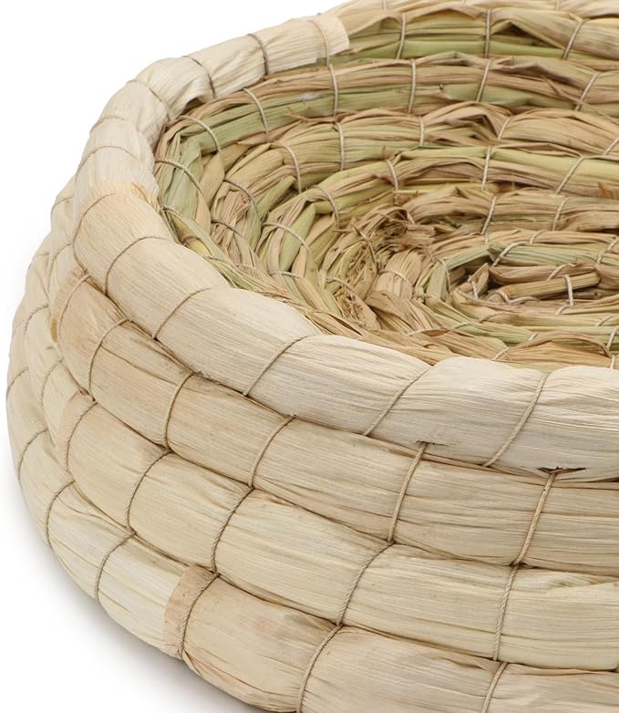 Wontee Bird Nest Parrot Breeding Nest Bed Bird Cage House for Pigeon Dove Parakeet Cockatiel Conure African Greys (A: Corn Husk nest)