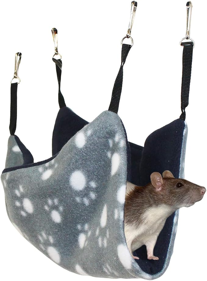 Parachute Pouch (Giraffe) - Hanging Fleece Cage Accessory Toy for Sugar Gliders, Marmosets, Rats, Hamsters, Flying Squirrels, Ferrets, Birds, Chinchillas, Parrots - Hammock, Tower, Bed, Nest Pouch
