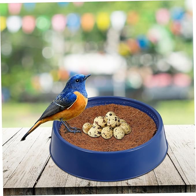 BESPORTBLE Plastic Bird Nesting Bowl with Pads for Pigeons and Quails Durable Air Permeable Breeding Nest for Comfortable Relaxation and Hatching Environment
