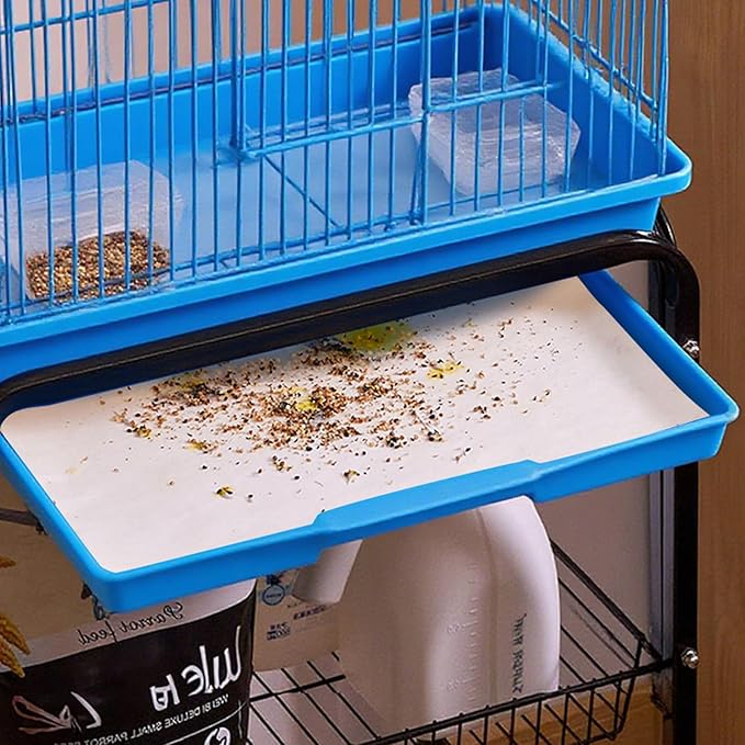 Okllen 200 Pcs Bird Cage Liners, 11x20 Inch Disposable Cage Paper Liners Pad Absorbent Non-Woven Tray Liners for Parrot Parakeet Finch Canary Pet Bird, White