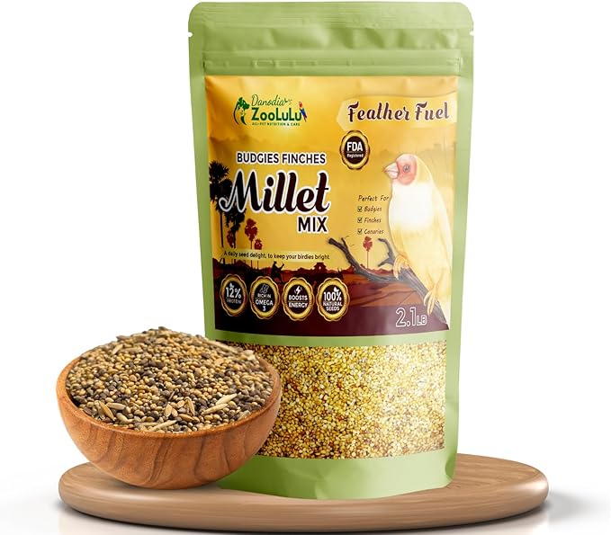 Danodia's Zoolulu Budgies & Finches Millet Mix (950g /2 lbs) | Bird Seed Blend for Budgies, Finches & Canaries | Daily Healthy Nutrition