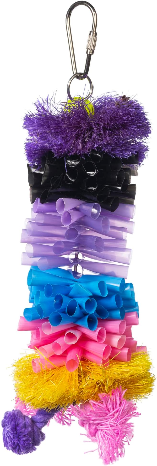 Prevue Pet Products Preen & Pacify Calypso Creations Straw Stacker Bird Toy - Accessories for Parakeets, Conures, Cockatiels, Budgies, and Small to Medium Birds, Hanging Cage Toy for Interactive Play
