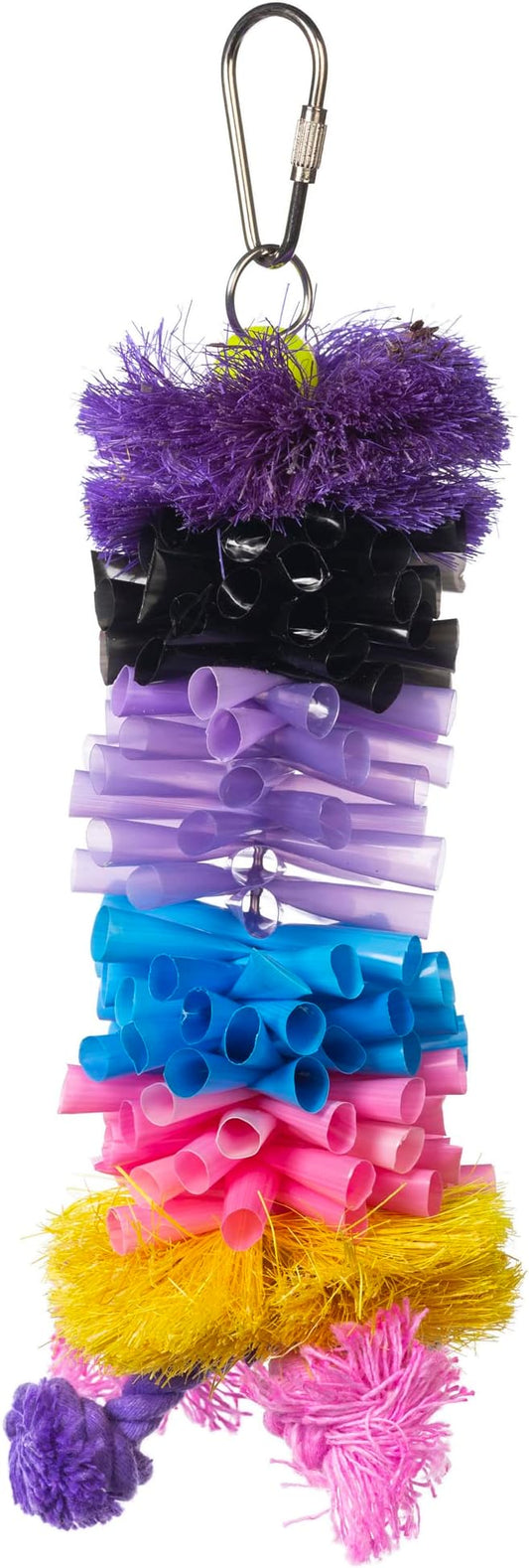 Prevue Pet Products Preen & Pacify Calypso Creations Straw Stacker Bird Toy - Accessories for Parakeets, Conures, Cockatiels, Budgies, and Small to Medium Birds, Hanging Cage Toy for Interactive Play