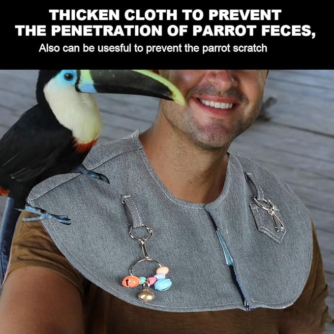 Anti-Scratch Shoulder Protector, Multi-Functional Parrot Training Shoulder Cape Protector Stand Bird Diaper Bird Anklet Toy for Small Medium Parakeets Cockatiels