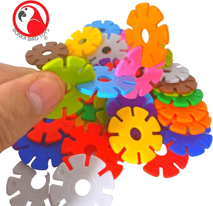 Bonka Bird Toys 3839 Round Snowflakes Bird Toys, Pack 50, 1" Diameter