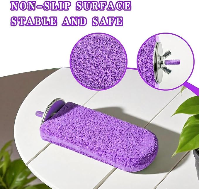 2PCS Bird Beak Grinding Stones, Parrot Perch, Non-Slip Claw Trimmer Chew Toys for Cockatiels, Budgies, Conures, Parakeets, and Other Small to Medium Parrots
