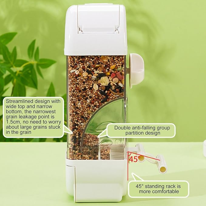 Automatic Bird Feeder - Parrot Automatic Feeder | Parrot Water Dispenser | Clear Bird Feeder Smart House Shaped Parakeet Feeder | Large Capacity Anti Spill Food Container Drinker Cage for Cockatiel
