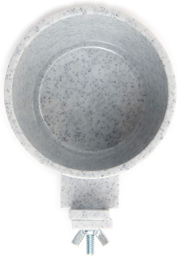 Lixit® Quick Lock Removable Bird Cage Bowls for Birds, Rabbits, Dogs, Cats, Guinea Pigs and Other Small Animals - Made in USA (Gray, 10 Ounce)