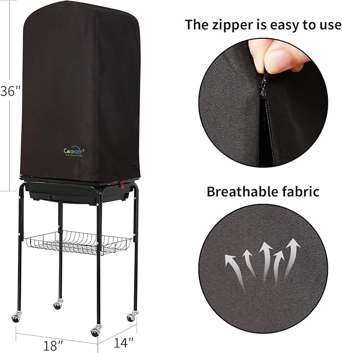 Colorday Good Night Bird Cage Cover for Large Bird Cage with Play Top (Patent Pending) (Black, 64")