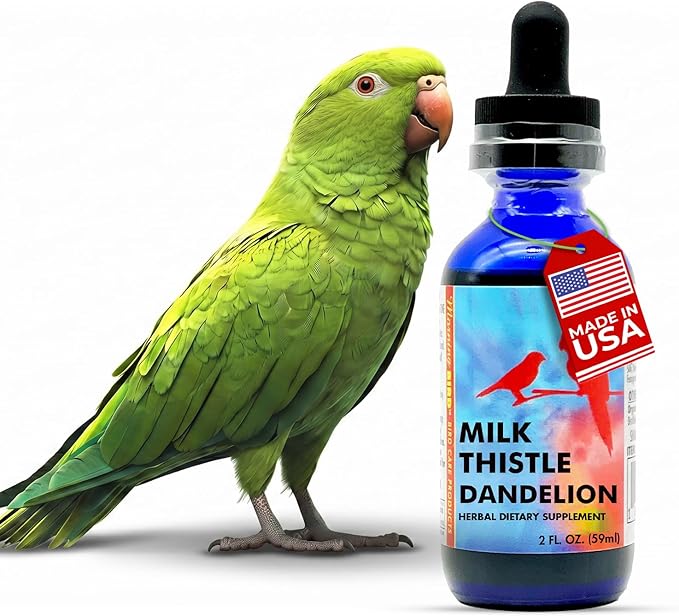 Morning Bird Milk Thistle & Dandelion Extract 2 fl oz – Organic Herbal Supplement for Birds – Supports Liver Health & Natural Detox – Suitable for All Bird Species