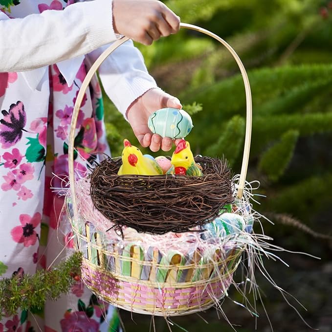 Yardwe Lovely Easter Simulation Eggs for Spring Decorations Bird Nest Eggs for Home Party and Holiday Ornamentation for Easter Celebrations