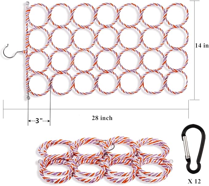 Yopay 4 Pack Parrot Bird Swing Hanging Toys, Rat Climbing Ladder Rope Perch, Net Toy for Cage, Mouse, Mice, Parakeets Cockatiels Conures Lovebirds, Multiple Purpose Scarf Hanger