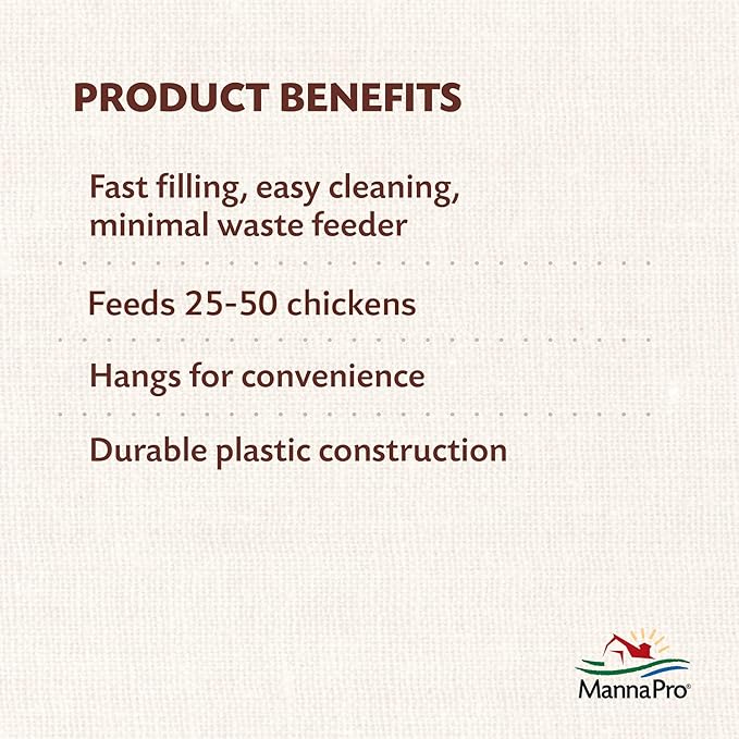 Harris Farms Plastic Hanging Poultry Feeder, 25 Pound, Model:1000294