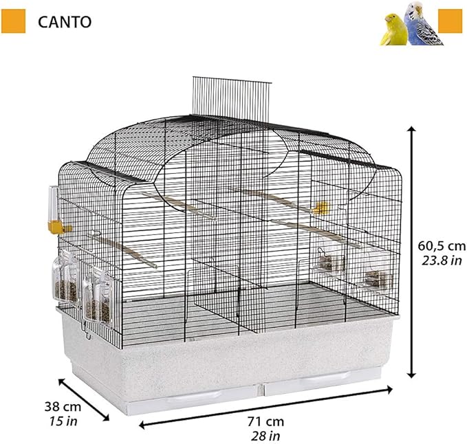 Ferplast Ferplast Bird Cage Canaries Cage Canto Exotic Bird Cage, Reproduction Breeding Cage with Partition and Accessories, 71 x 38 xh 60.5 cm.