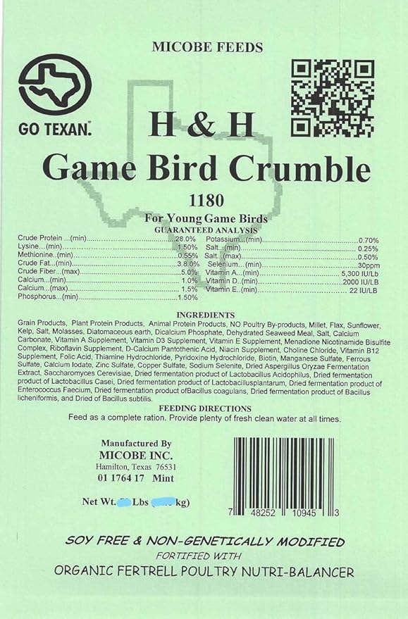 TOULIFLY All Natural Premium Game Bird Feed Freshly Milled: Non-GMO, Soy Free, Corn Free, with Organic Fertrell Vitamins and Minerals (20lb)…