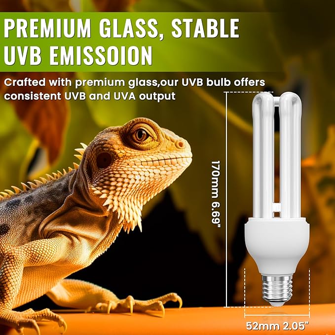 DoRight UVB 5.0 Bulb for Birds Compact Fluorescent Light Bulb E26, UVB 5.0 Bird Light Bulb Compact UVB Lamp Bird Cage UVB Light for Captive Birds, Reptiles