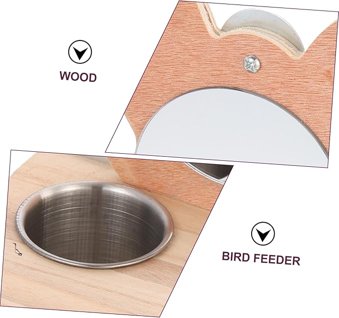 balacoo Parrot Supplies Bird Mirror Food Cup Set Multi-Functional Feeding Bowl and Plaything for Birds Easy to Fill Suitable for Home and Pet Stores Convenient Cleaning and Coordination