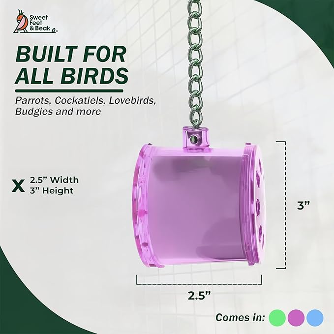 Sweet Feet & Beak Shred Master - Perfect Bird Cage Toy for All Birds - Shredding & Engagement - Safe, Non-Toxic, Easy to Install Parrot Cage Accessories - Small