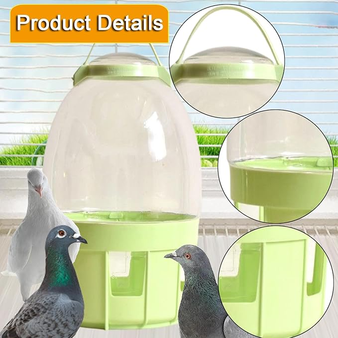 Pigeon Water Dispenser Feeder Bird Drinker Waterer,Automatic,Drinker Bottle,Pet Water Pot Container for Duck Parakeet, 10L