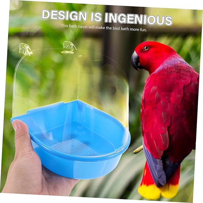 HANABASS Creative Parrot Bath Box Small Bird Shower Container for Bird Cage Accessories Material Safe and Practical Design