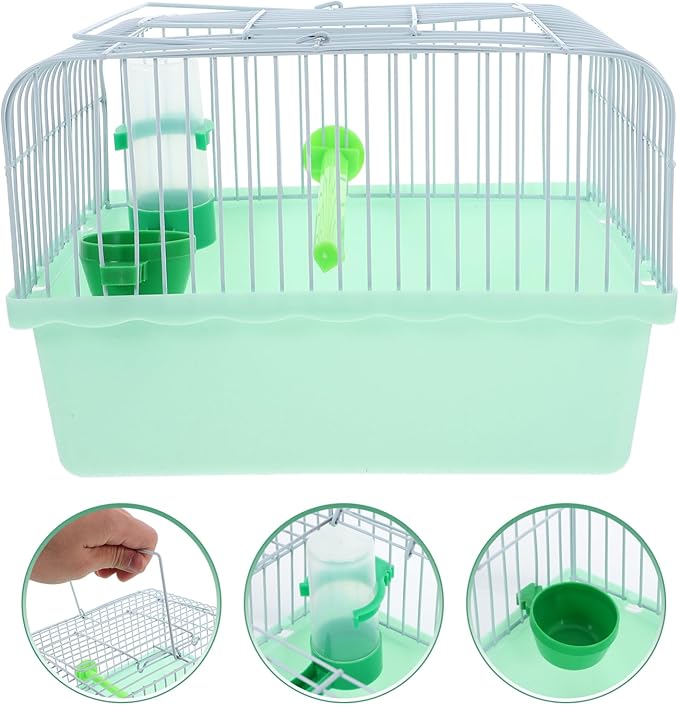 BESPORTBLE Portable Bird Travel Carrier Cage with Perch Food Box Waterer Transparent Bird Parrot Carrier Hamster cage