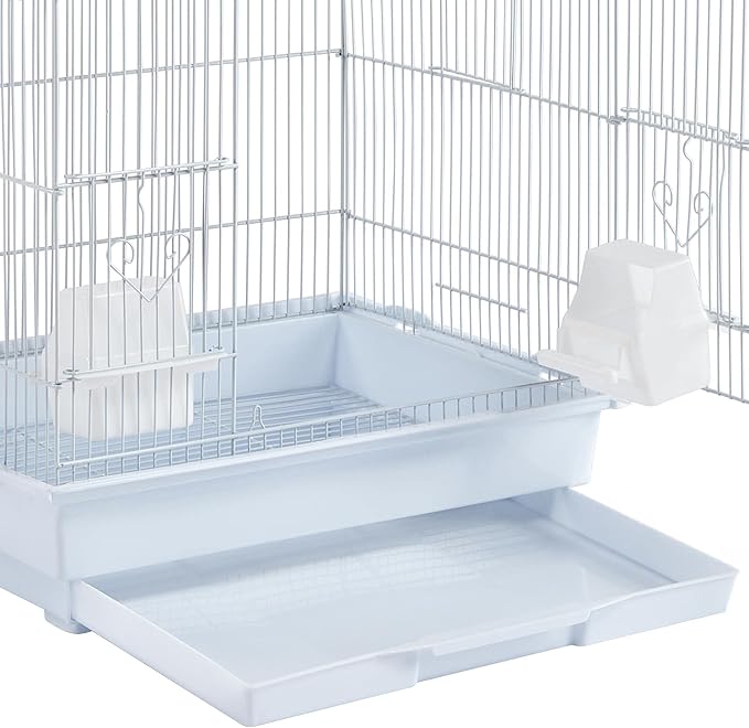 Topeakmart White Large Flight Bird Cage for Parakeets Canaries Lovebirds Medium Small Birds Parrots w/Toys&Swing&Ladder