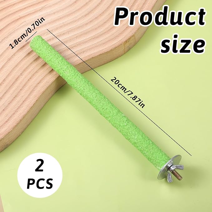 Bird Perches for Cage, 2 PCS Parrot Perch Bird Cage Perch Toy Paw Grinding Stick Cages Wooden Grinding Claw Sticks Sanded Surface Cages Toy for Parakeets Finches Parakeet Toys Birdcage Accessories