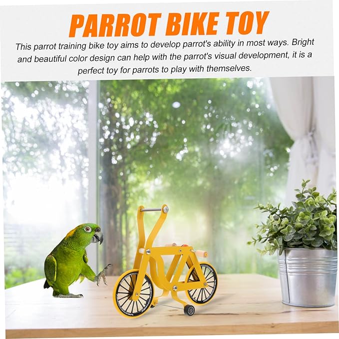 Parrot Bike Toy Educational Bird Training Toy for Intelligence Development and Exercise Bright Color Compact Size Easy Storage for Pet Birds