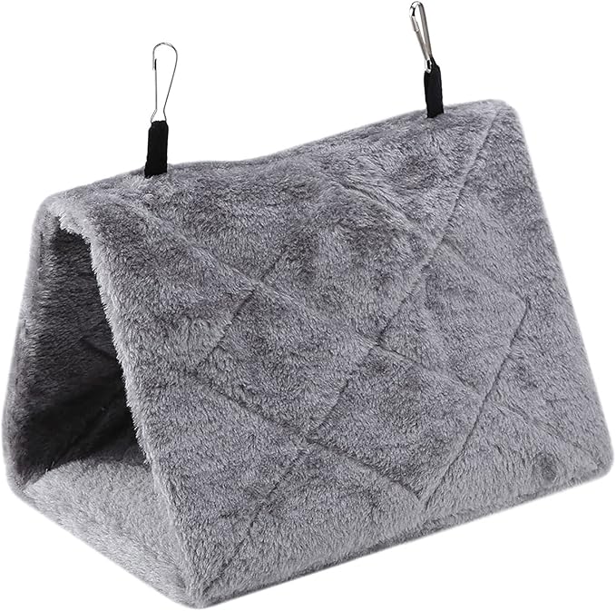 Bird Bed for Cage, Bird House Winter Warm Bird Bed for Cage Hanging Bird Hammock Soft Plush Snuggle Hut Tent, for Budgie Parakeet Cockatiel Conure Lovebird (S)