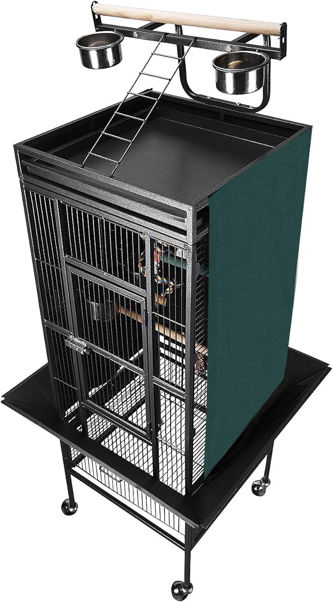 Colorday Good Night Bird Cage Cover for Large Bird Cage with Play Top (Patented), Green 61"