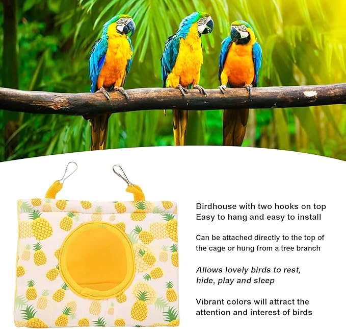 Zerodis Parrot Hammock, Birds Hammock Hut Bird Bed House Tent Budgie Shed Hanging Snuggle Cave Nest for Lovebirds Cockatiels