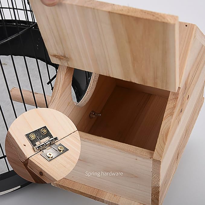 OMEM Wooden Parrot Breeding Box Birds Nests Parrot House Wooden Breeding Box Birdcages Stand Accessories