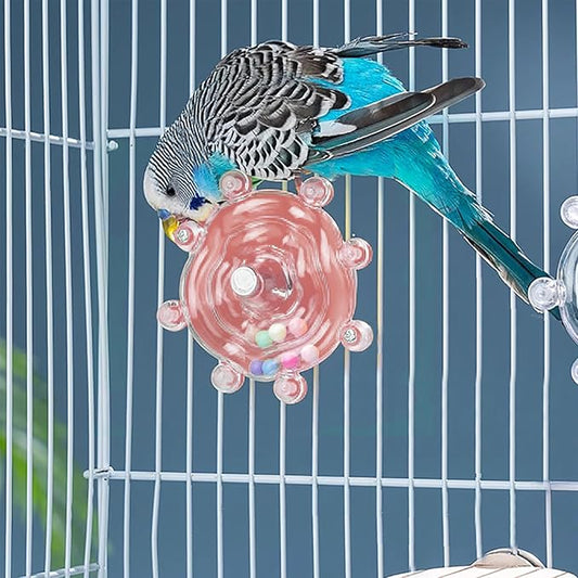 Windmill Roller Parrot Toy Bird Toys Bird Cage Accessories Parakeet Toy Chewing Toy for Conure Cockatiel Budgies Lovebird Parrotlet Sun Conure Budgie Mini Macaw Small Medium Birds (Red)