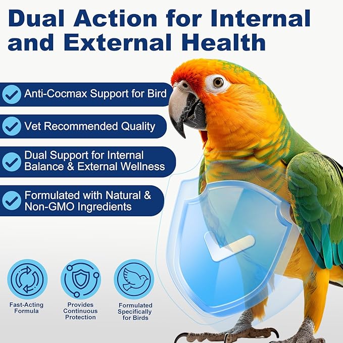Bird Wellness Support Powder for Pigeons Canary Finches Parakeets Cockatiels Parrots & Aviary Birds | Daily Drinking Water Additive | Helps Maintain Digestive Balance & Overall Vitality
