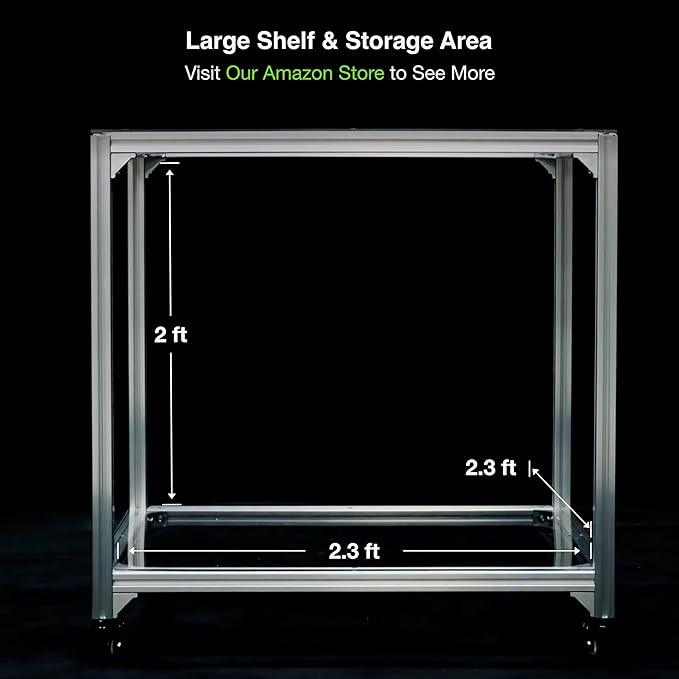 GuineaLoft™ 2.5x2.5x3ft Pet Cage Table – Pet Cage Stand Table with Shelf & Rollers, Specially Designed for Placing Pet Cages & Accessories, Lightweight & Easy to Move - Visit GuineaLoft Store