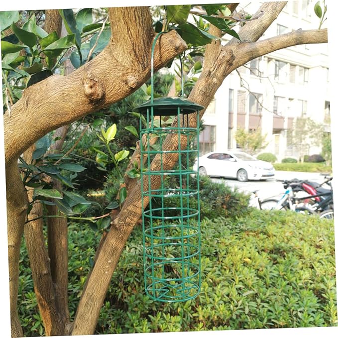 VANZACK 2Pcs Green Outdoor Bird Feeding Tool Hanging Pet Bird Supplies for Garden Courtyards Lightweight and Practical Design for Easy Use