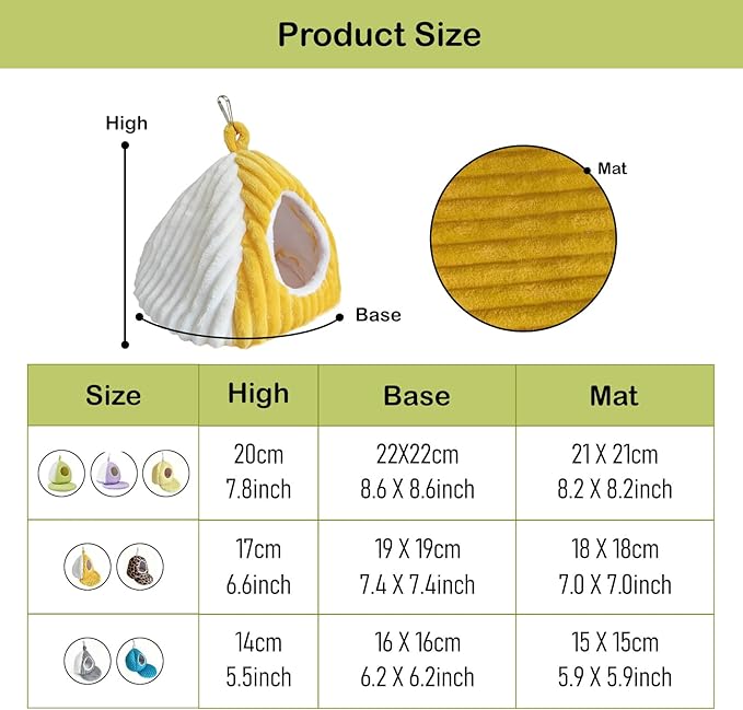 Bird Hanging Hammock Nest Parrot with Soft Plush Hanging Hammock & Hut Tent for Cage Winter Bird Hideaway Hut for Cockatiels Budgies Parakeets Lovebirds Conures Hamsters (Yellowish-White L)