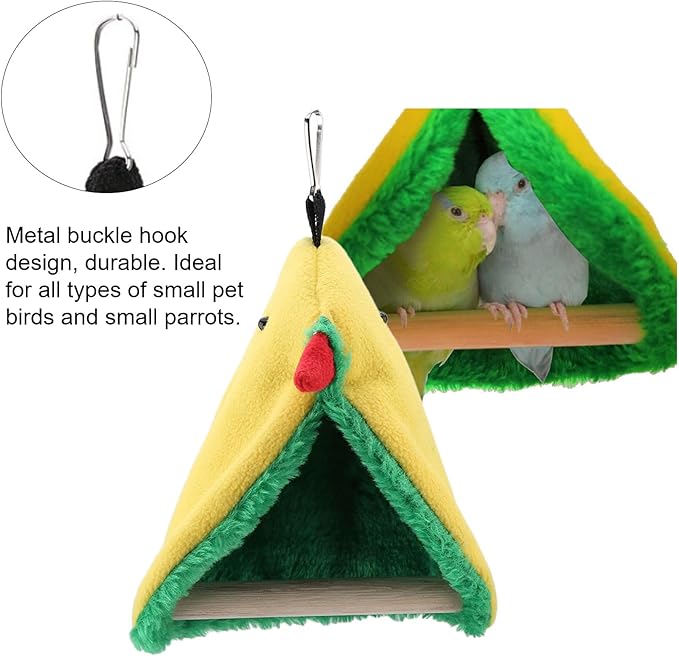 Bird Hammock Bird hut for cage Warm Bird Bed Triangle Plush Hammock Cage Hanging Bird Tent 4.7inch*7.1inch Bird Bed for cage for Birds Parrots Nests