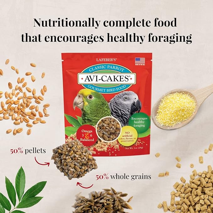 LAFEBER'S Foraging Fun Pack Pet Bird Food, Made with Non-GMO and Human-Grade Ingredients 5 oz (Parrot)