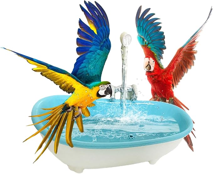 Intelligent Spray Water Bird Bath Bowl Parrots Bathtub Bath Shower Cage Accessory For Birds Parrot Cockatiel Lovebirds Bird Bathtub For Cage Bird Bathtub Shower Bird Bathtub Pool Cockatiel Bird With